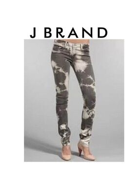J Brand Tie Dye Pencil Leg Slim Fit Low Rise Jeans